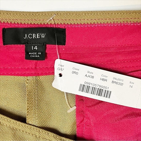 J. Crew NWT Tapered Pants with Front Pleats 14 khaki tan high rise relaxed - Picture 5 of 13